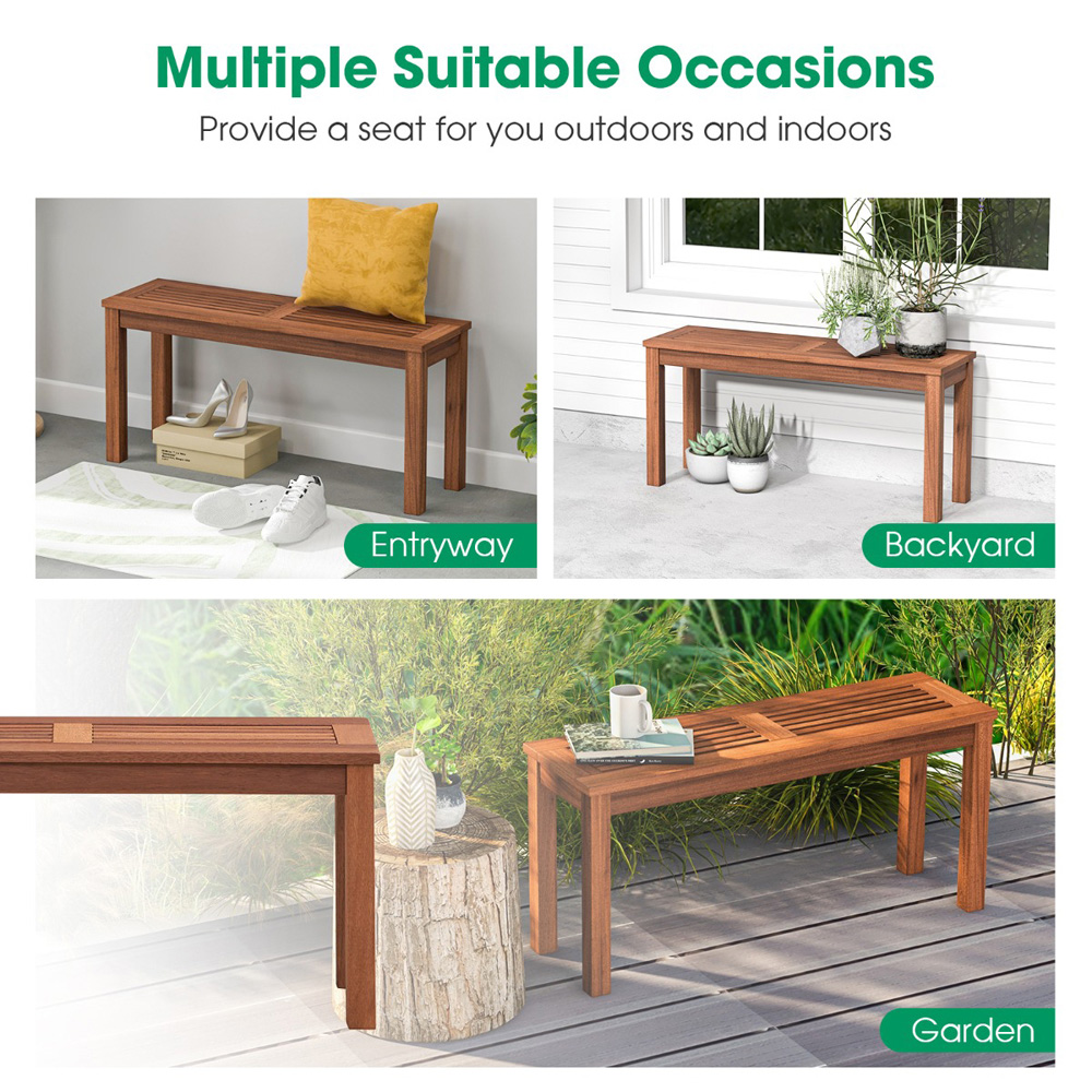 Costway 2 Seater Wooden Garden Bench Image 6