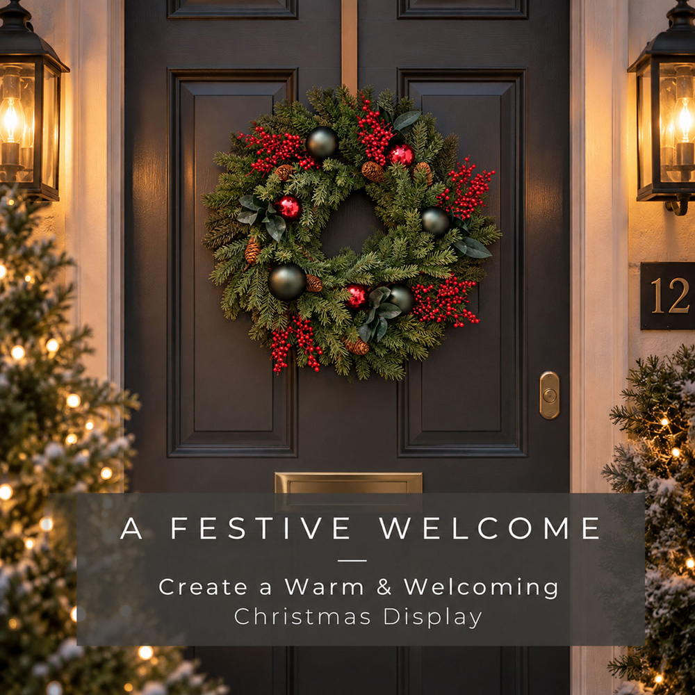 Neo Green and Red Artificial Christmas Wreath with Berries and Pine Cones 50cm Image 4