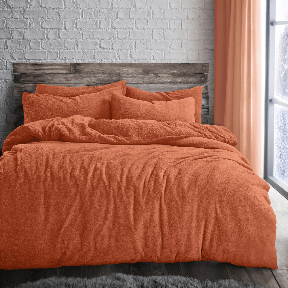 Velosso Double Rust Teddy Fleece Duvet Set Image 2