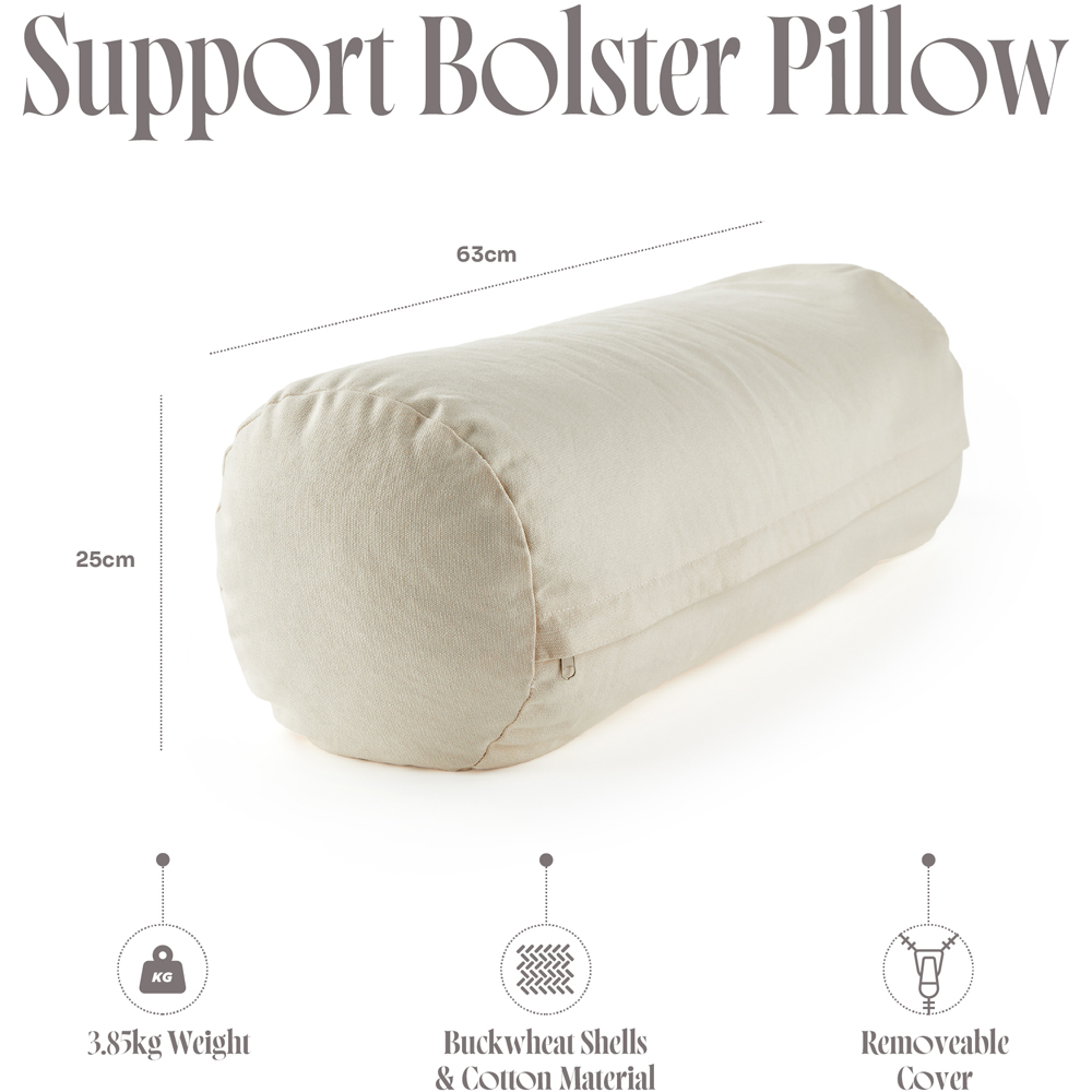 Myga Cream Buckwheat Yoga Support Bolster Pillow Image 5
