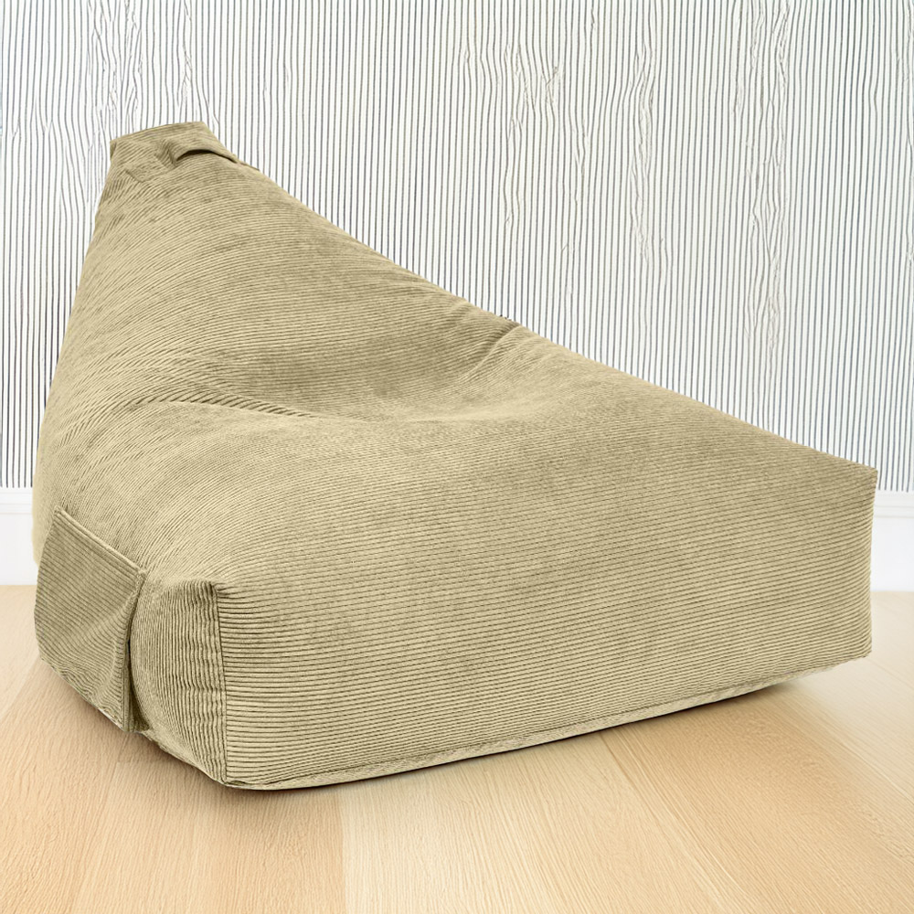 Kaikoo Cream Cord Sumo Tripod Bean Bag Image 1