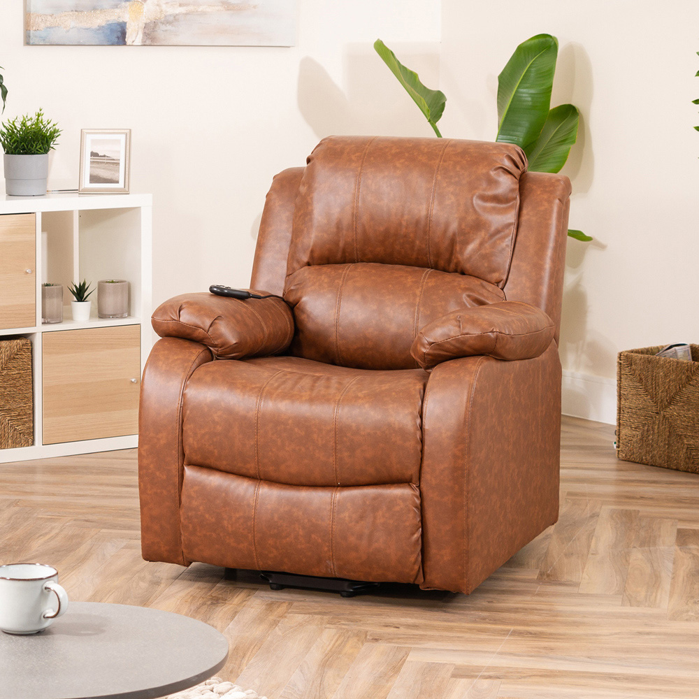 Artemis Home Northfield Tan Dual Motor Massage and Heat Riser Recliner Chair Image 4