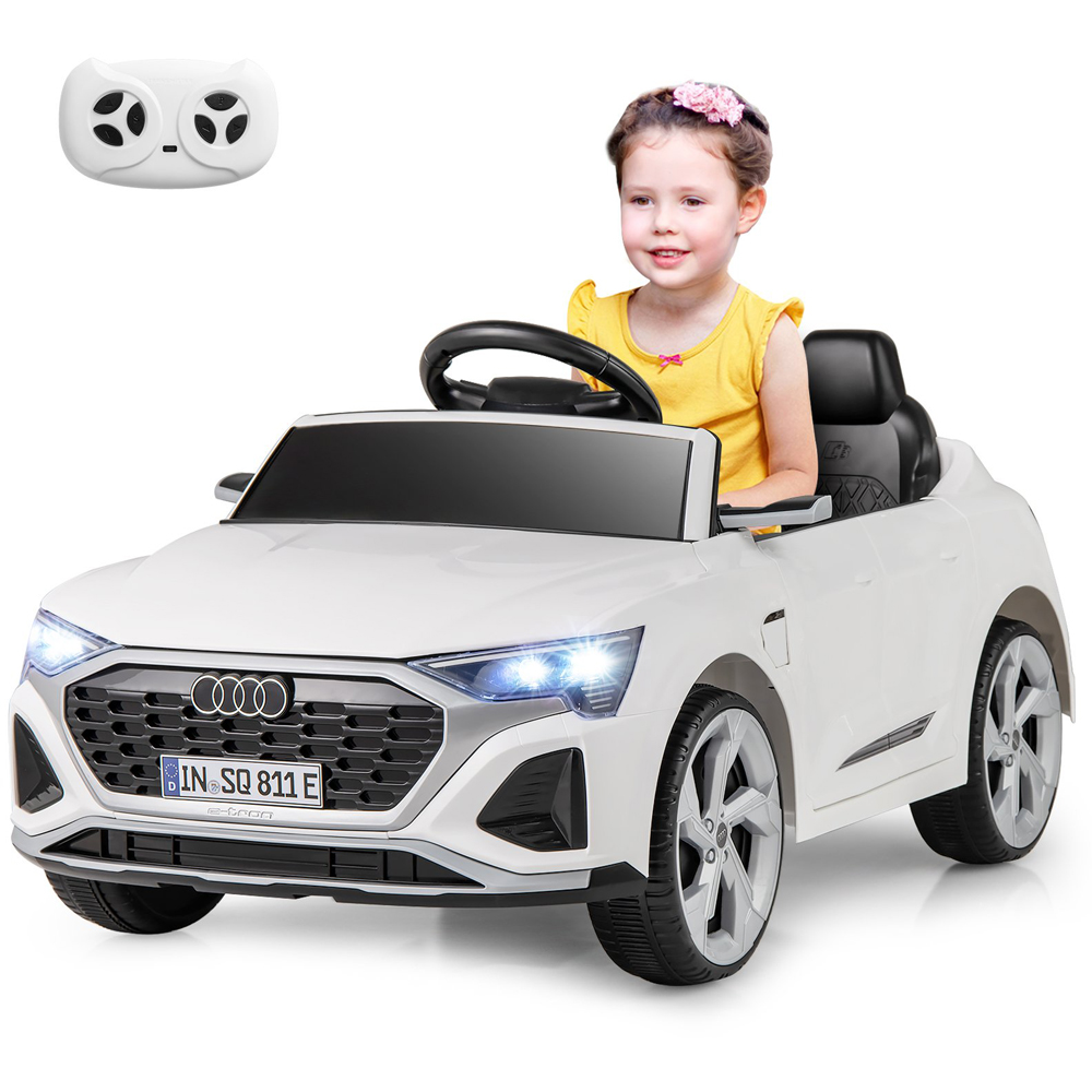 Costway Kids White Licensed Audi SQ8 Ride On Car with Remote Control and 4 Wheels Suspension 12V Image 3