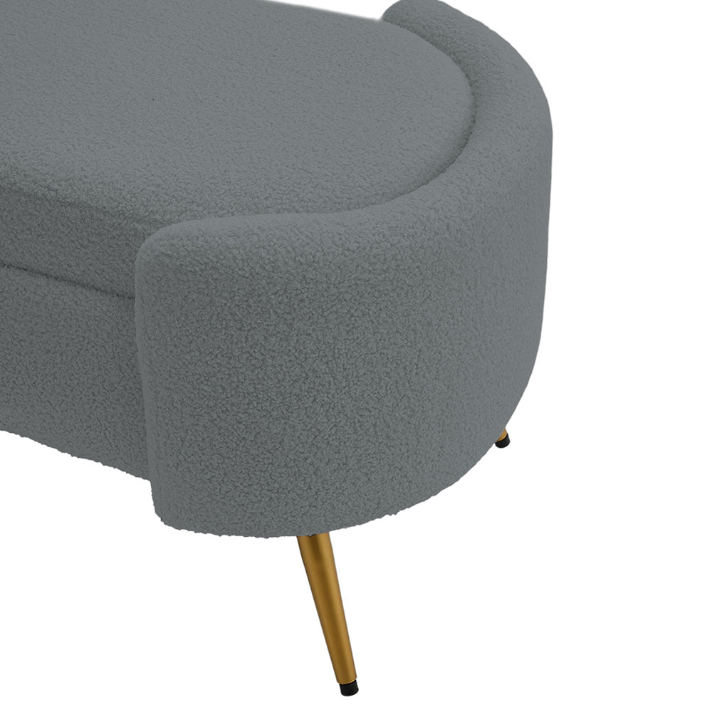 Living and Home Grey Modern Upholstered Accent Bench Image 5