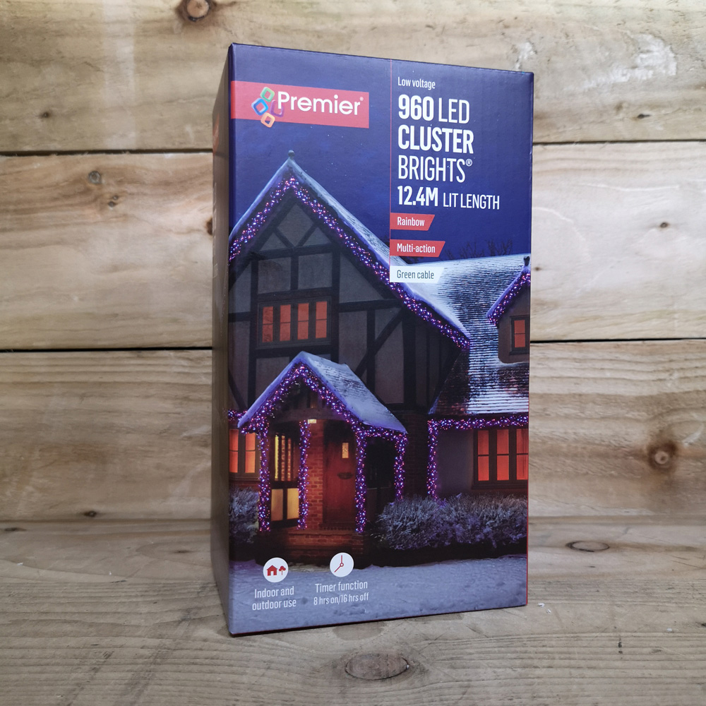 Premier ClusterBrights 960 Rainbow LED Christmas Cluster Light 12.4m Image 9