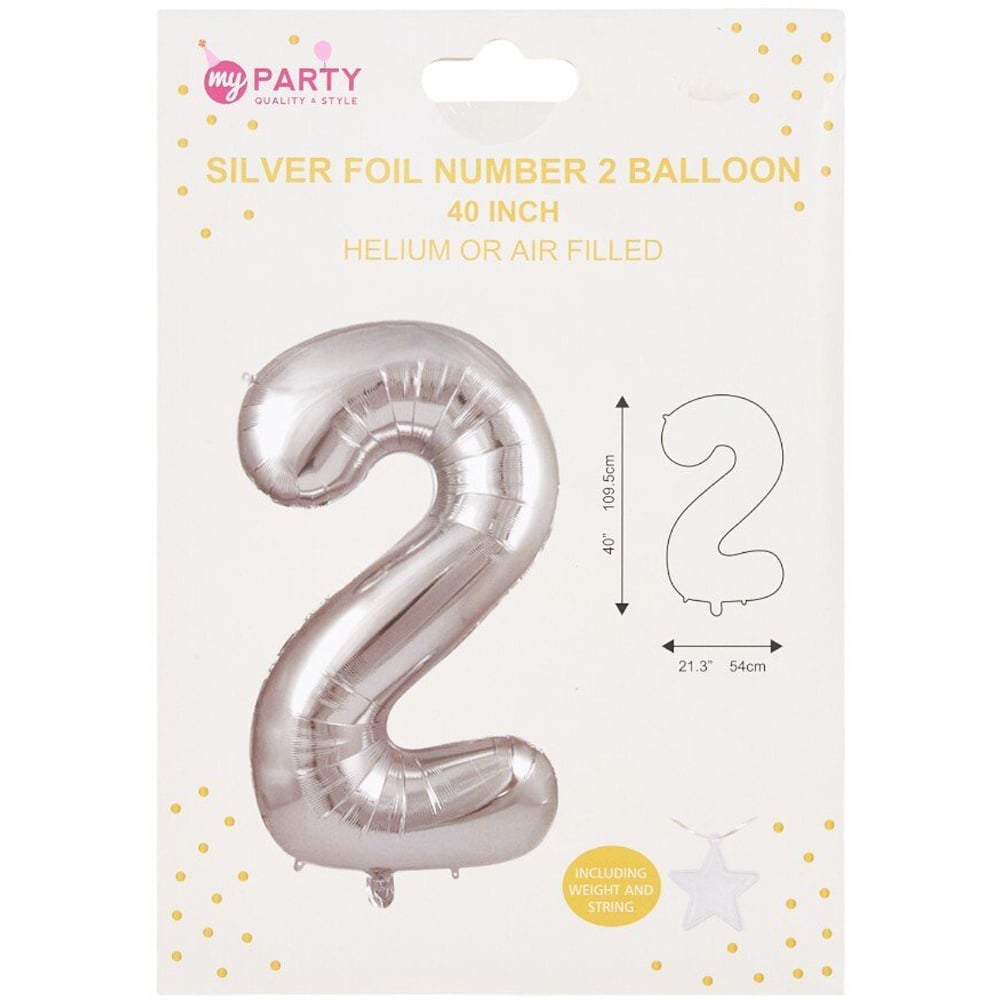 Silver Foil Number BalloonSilver2 Image