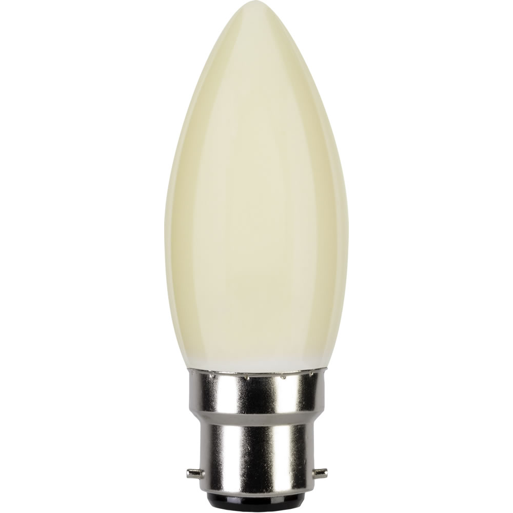 Wilko LED Bulb Filament Candle Soft Light 4W BC   Peach Image 1