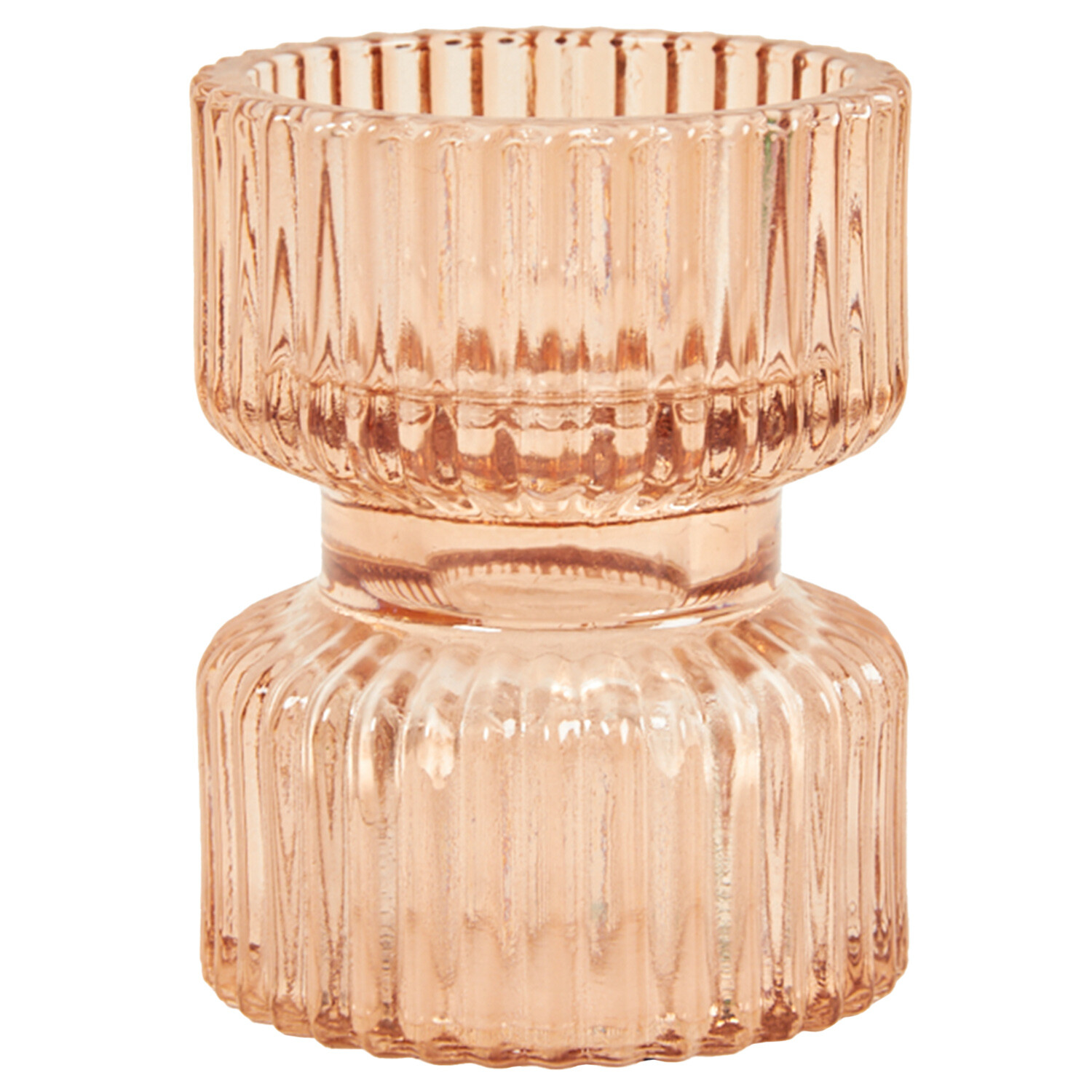 Jewel Ribbed Tealight Holder - Multicolour Image 1
