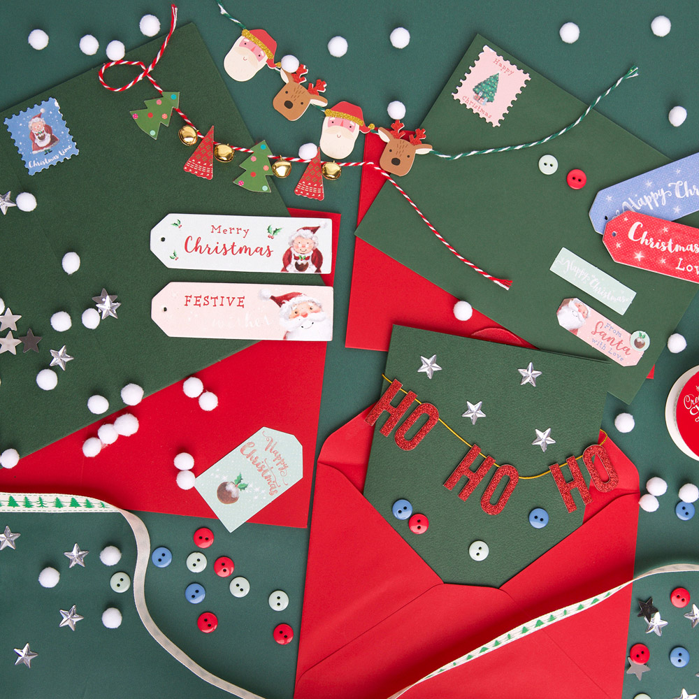 Bee & Bumble Multicoloured At Home with Santa Christmas Cardmaking Craft Kit Image 2