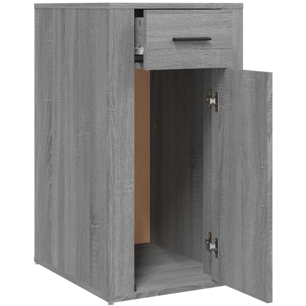 vidaXL Single Door Single Drawer Grey Desk Cabinet Image 7