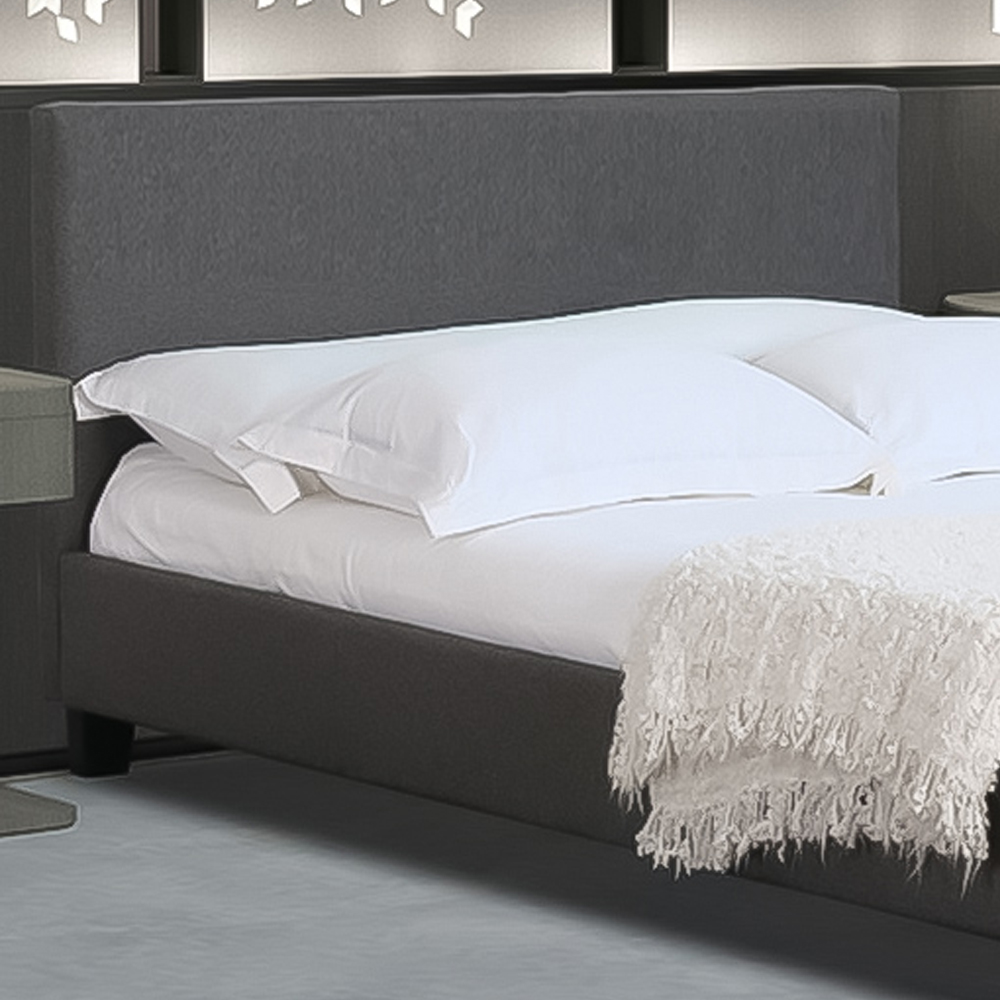 Brooklyn Single Dark Grey Modern Fabric Bed Frame Image 2