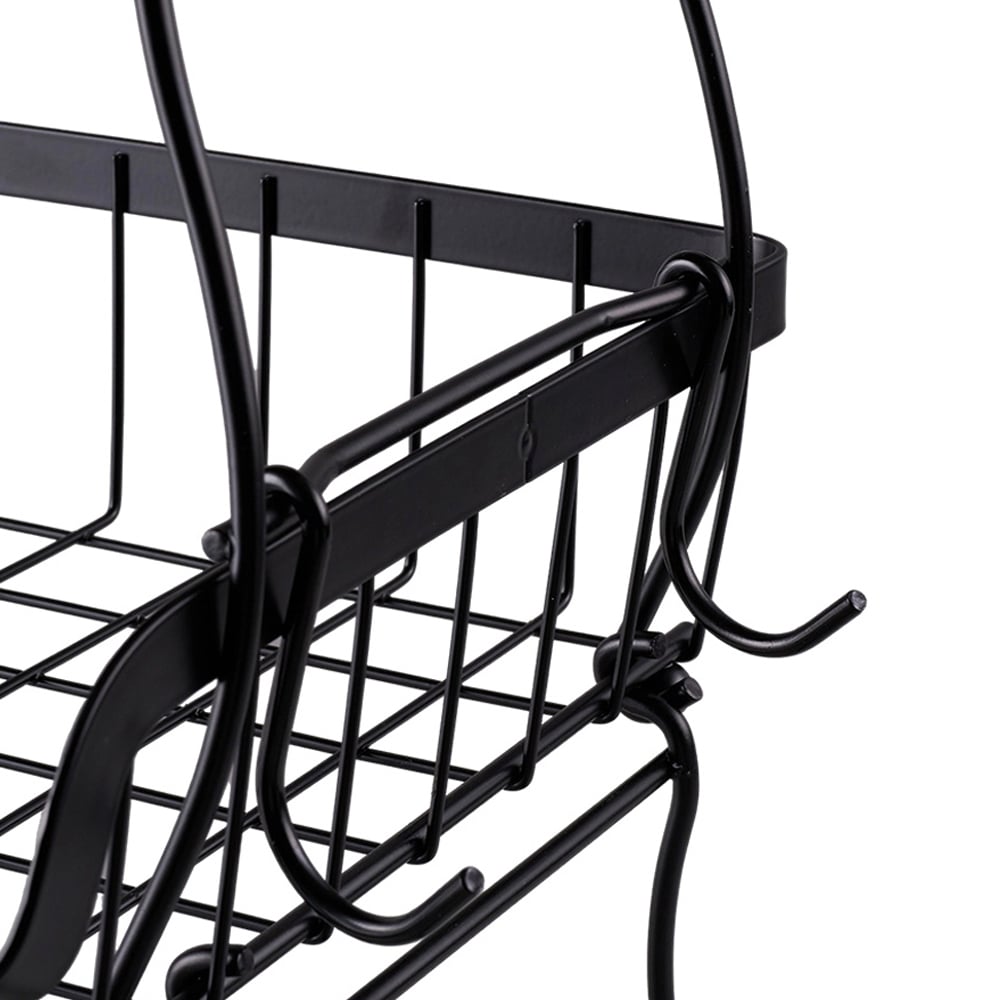 Living and Home 3 Tier Multi Functional Storage Rack with Side Hooks Image 5