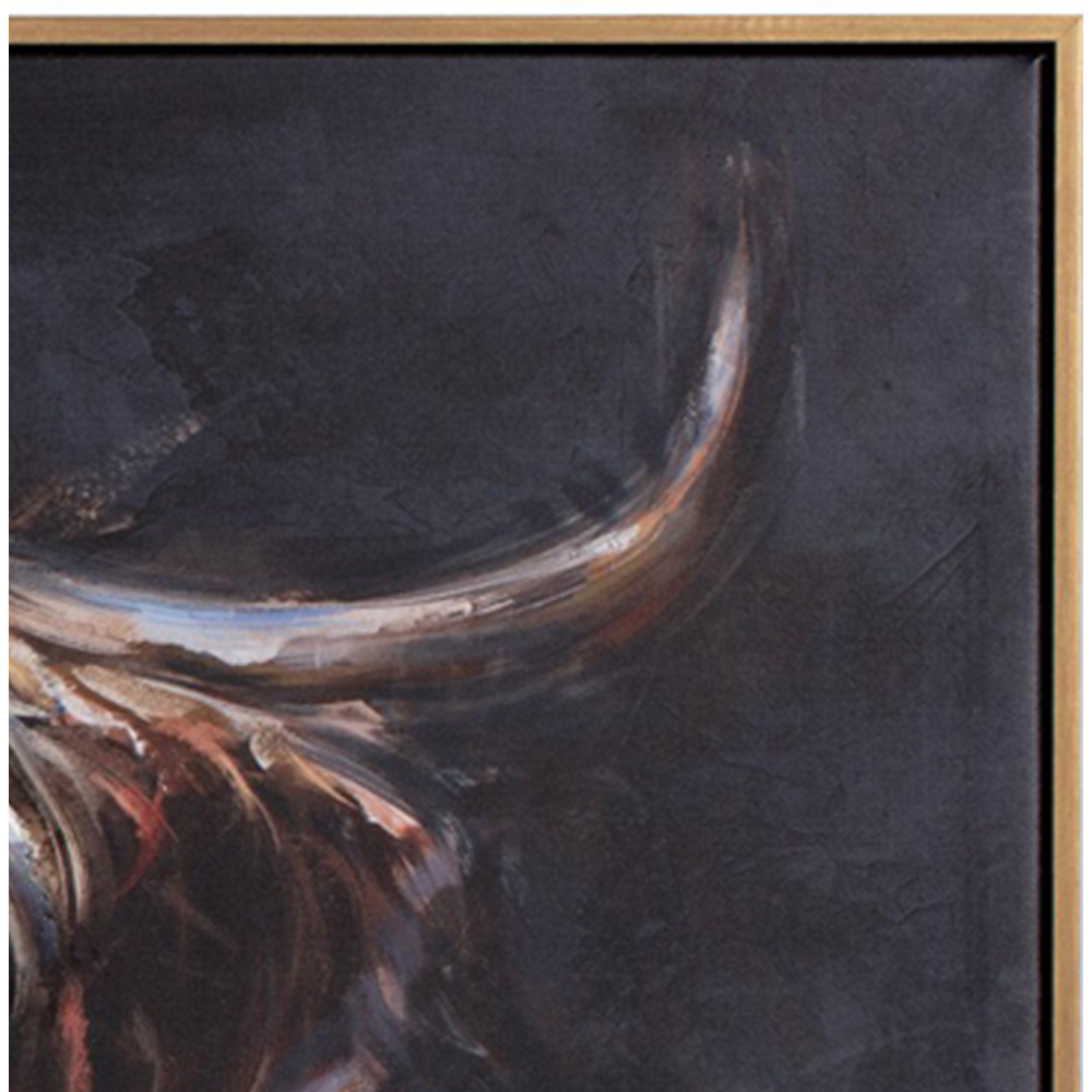 Black Rusty the Highland Cow Framed Art Canvas 60 x 90cm Image 6