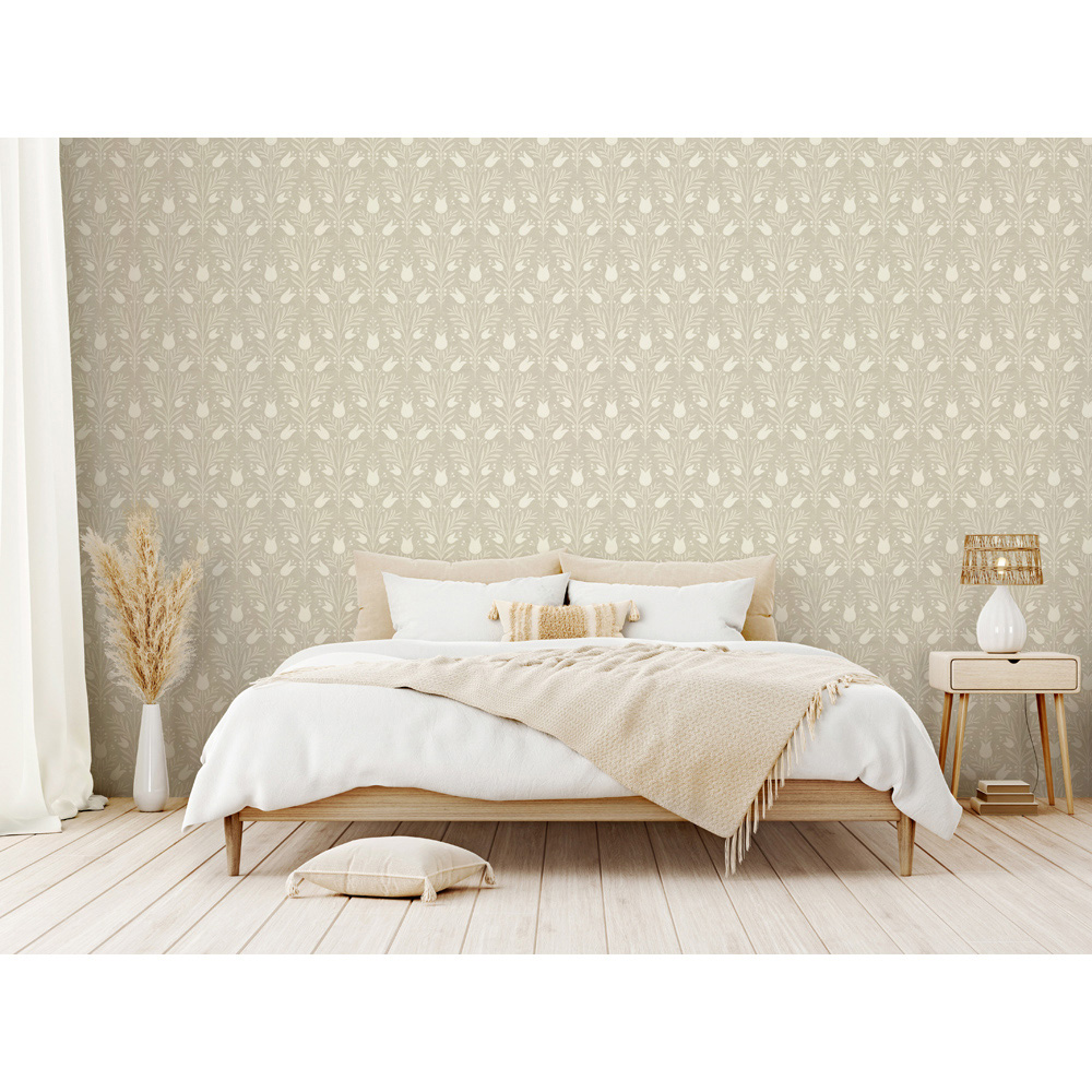 Esselle Home Heritage Tulip Taupe Wallpaper Image 7