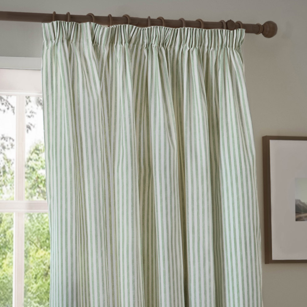 Yard Hebden Eucalyptus Striped Lined Pencil Pleat Curtains 168 x 183cm Image 4