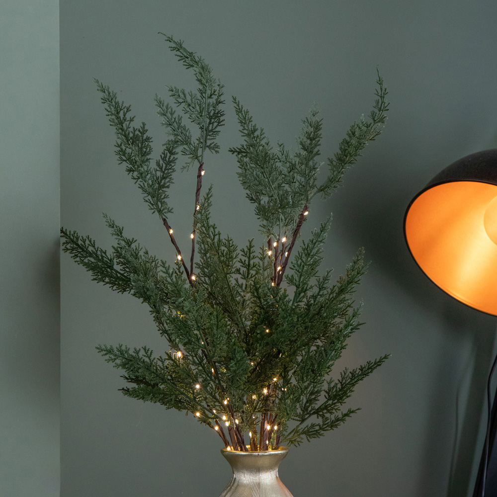 Samuel Alexander Warm White LEDs Light Up Christmas Fir Twig 90cm 3 Pack Image 6