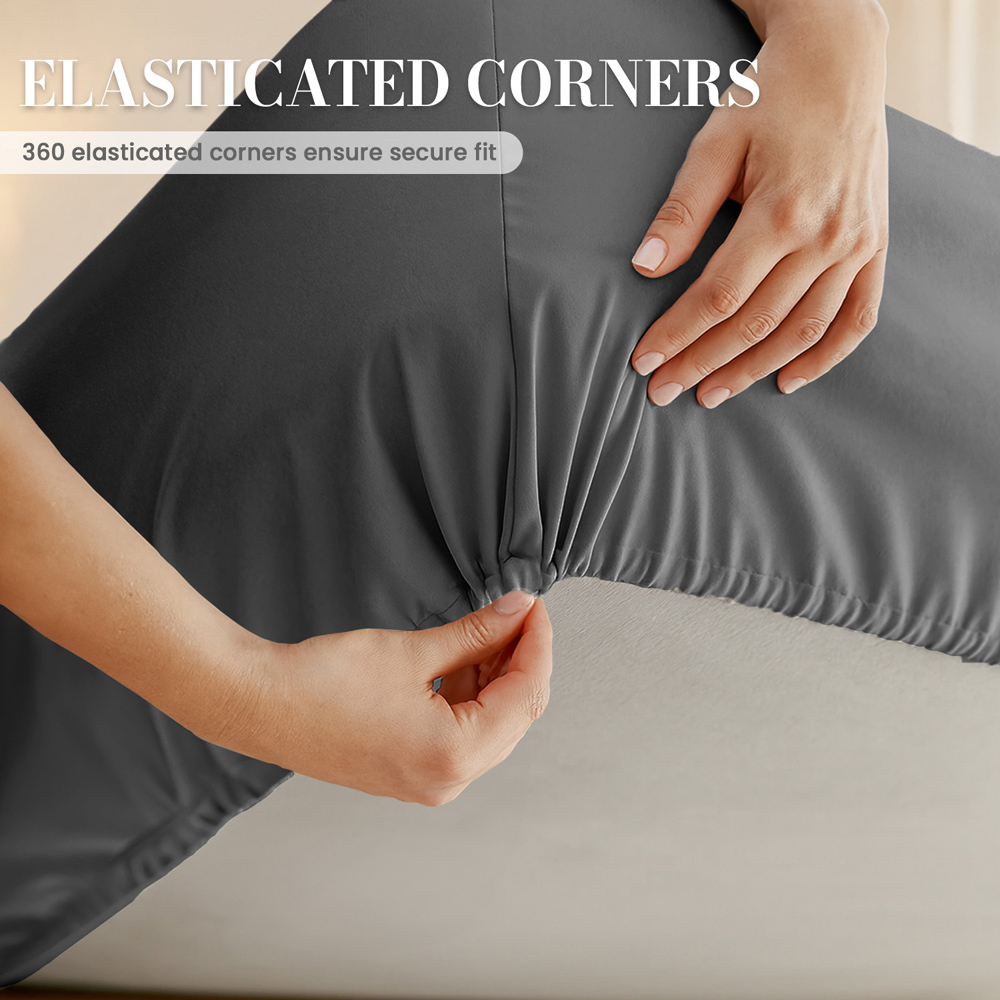 Sweet Dreams Alpine Single Charcoal Faux Fur Fitted Sheet Image 4