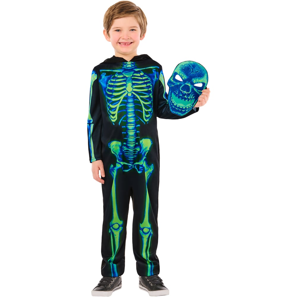 Rubies Masquerade Neon Kids Green Skeleton Costume XXS Image 4