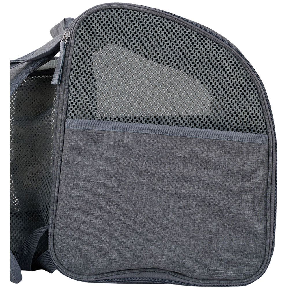 H&O Direct 31.5 x 35.5 x 50cm Light Grey Mesh Expandable Pet Carrier Backpack Image 4