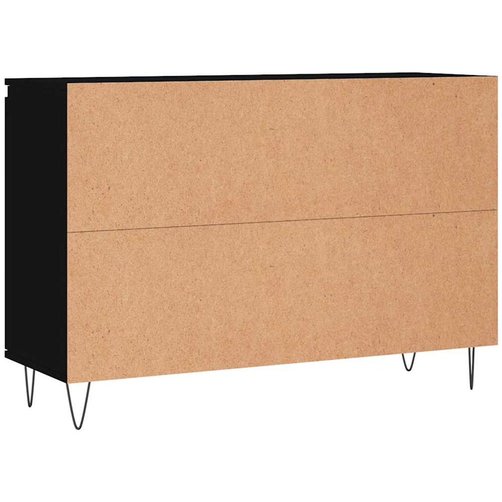 vidaXL 2 Door 2 Drawer Black Wooden Sideboard with Metal Legs Image 8