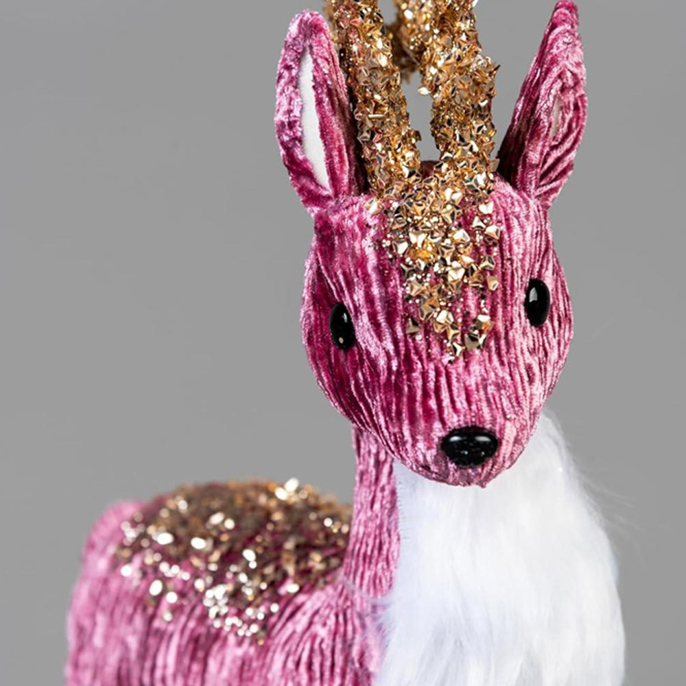 Shatchi Burgundy Reindeer Figurine Christmas Decoration 35cm Image 3