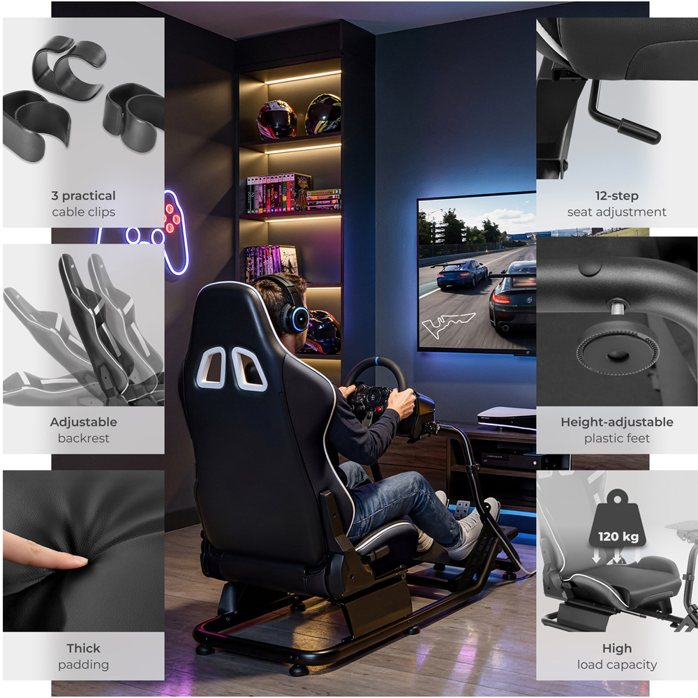 tectake Black Racing Seat Gaming Chair Image 7