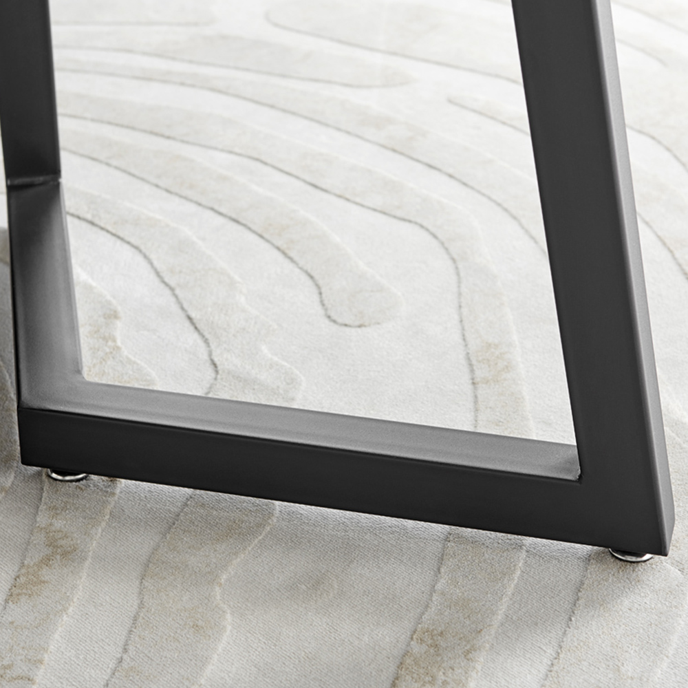 Furniturebox Copeland 6 Seater Dining Table White Marble Effect and Black Image 5