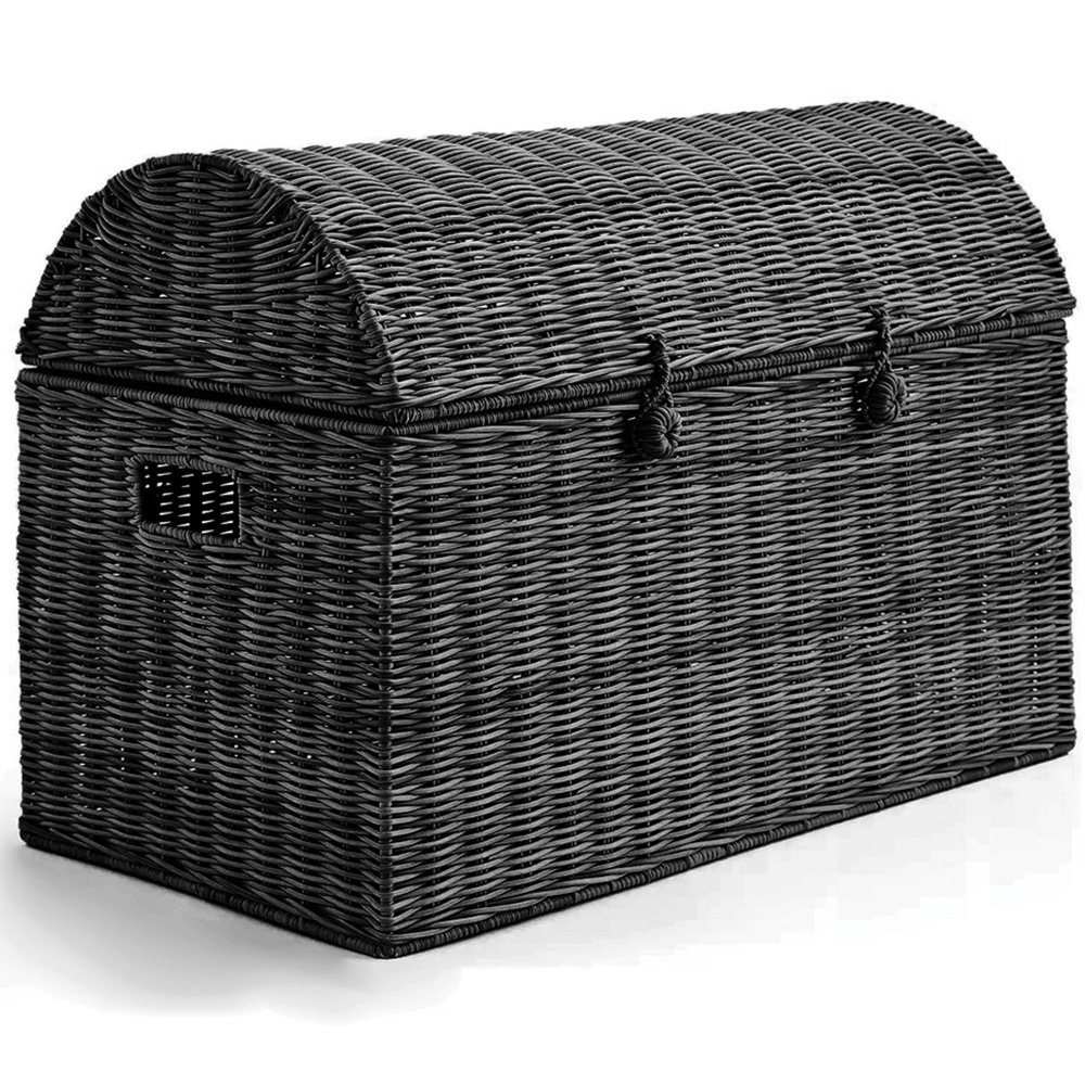 Home Republic Black Rattan Woven Storage Chest Image 2