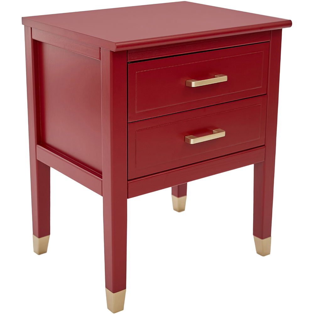 Palazzi 2 Drawers Red Bedside Table Image 4