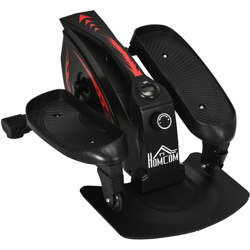HOMCOM Black Under Desk Manual Mini Elliptical Bike with LCD Monitor Image 1