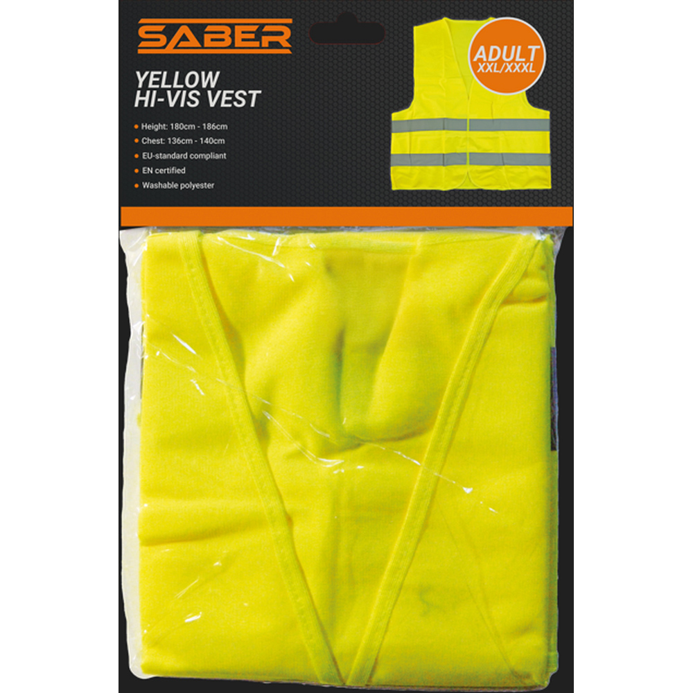 Saber Adult Hi-Vis Vest Yellow 2XL/3XL Image 2