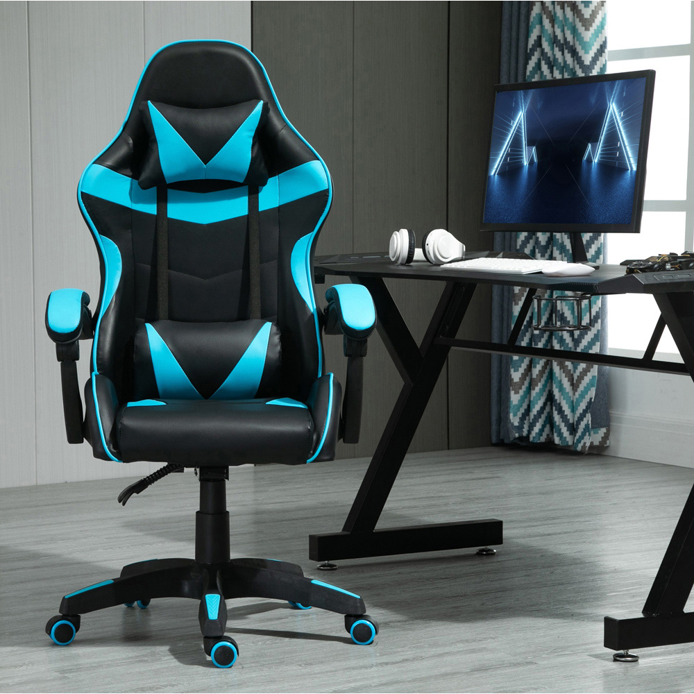 Blue Tilt and Swivel Computer Chair Image 2