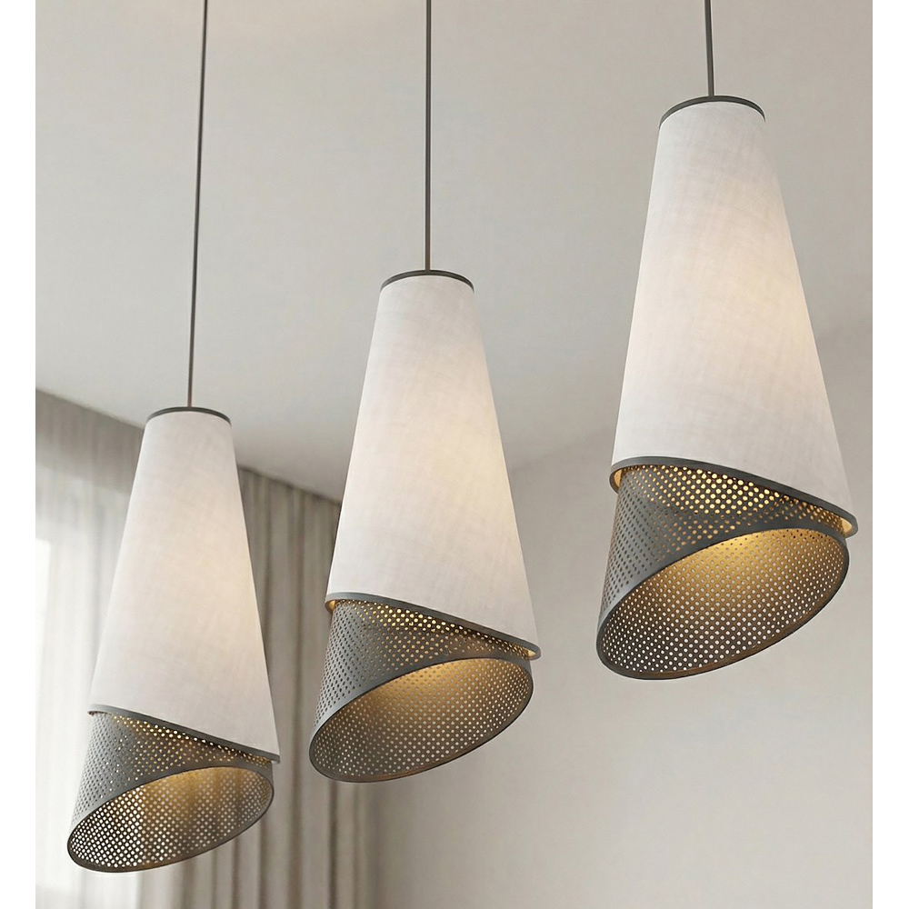 Emibig Moda 3 Light Black and Grey E27 Ceiling Pendant Light Image 6