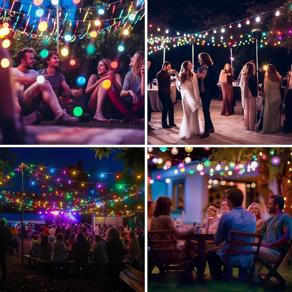 ExtraStar 25 RGB LED Smart Garden Solar String Festoon Light Image 3