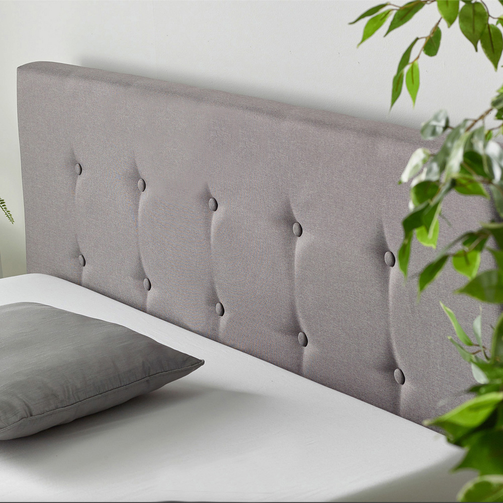 Aspire Double Grey Linen End Lift Ottoman Storage Bed Image 3