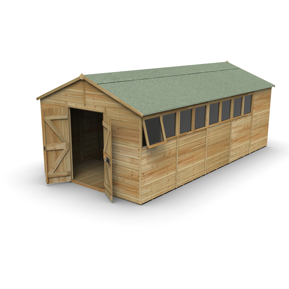 Forest Garden Timberdale 10 x 20ft Single Opening Apex Shed Image 3