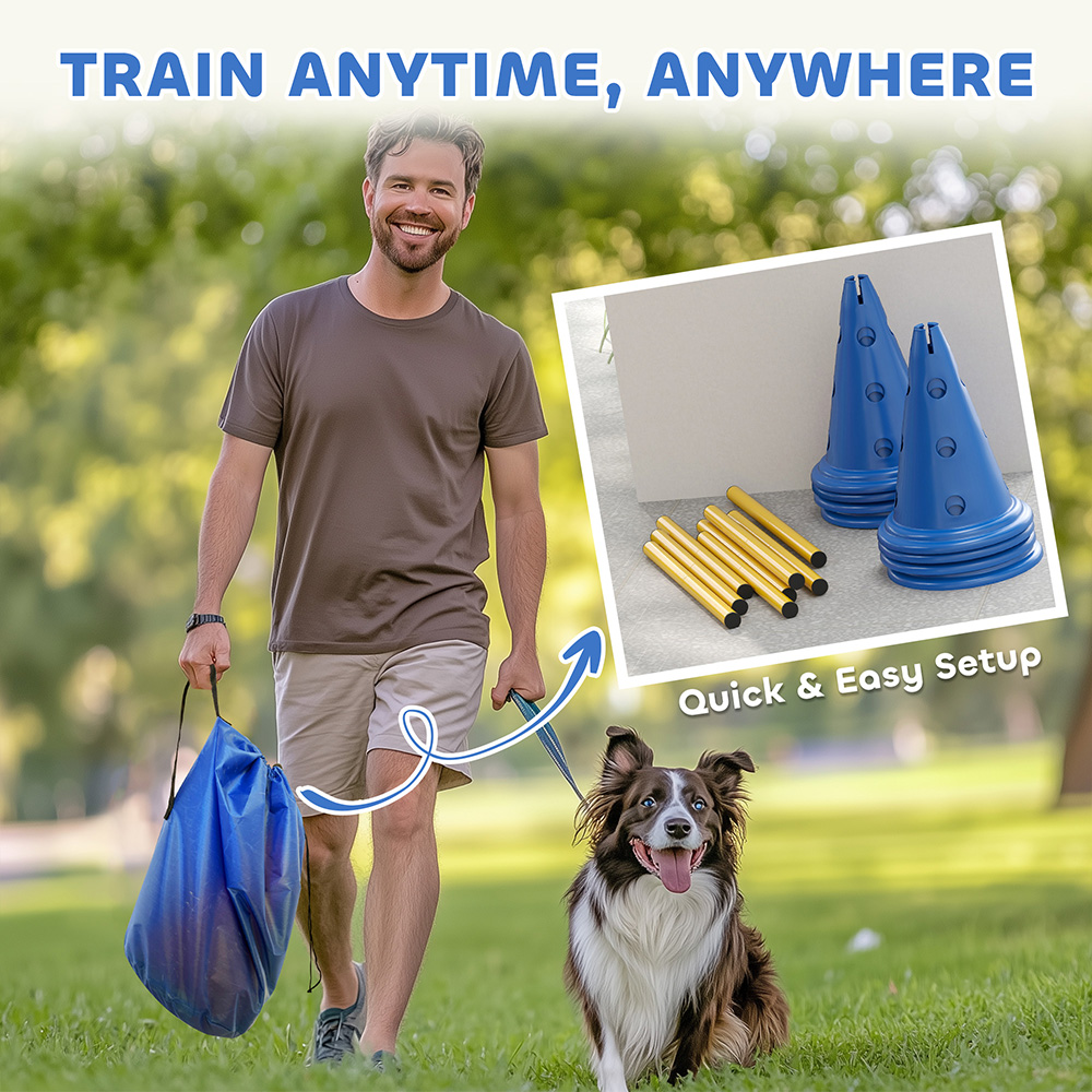 PawHut 8 Piece Blue Dog Agility Training Equipment Set Image 7