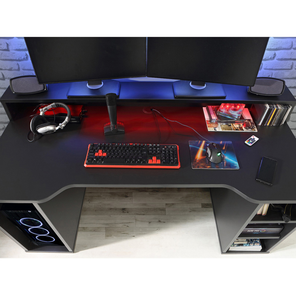 Flair Power X Colour Changing LED Gaming Desk Black Image 4