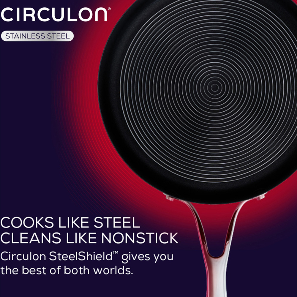 Circulon Steel Shield S Series 24cm Nonstick Stainless Steel Frying Pan with Slotted Turner Image 4