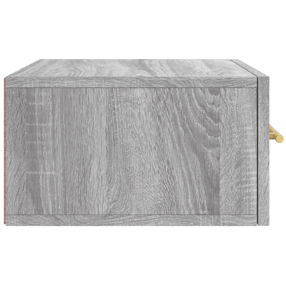 vidaXL Single Drawer Grey Sonoma Oak Wall Mounted Bedside Table Image 7