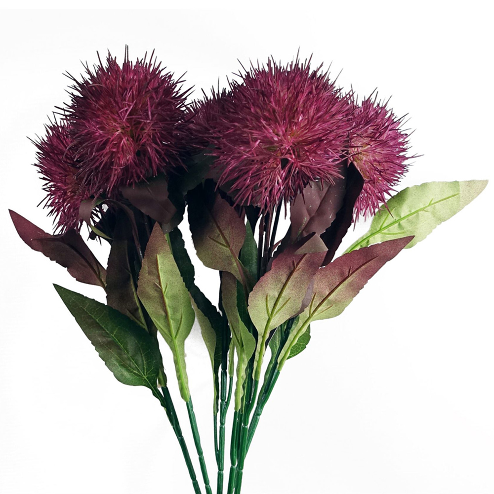 Leaf Globe Thistle Purple Ball Single Stem Artificial Flower 6 Pack Image 2