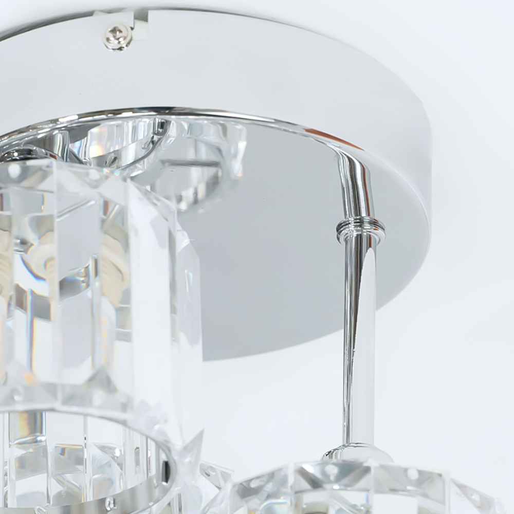 ValueLights Beth Chrome 3 Way Clear LED Glass Drop Ceiling Light Image 5