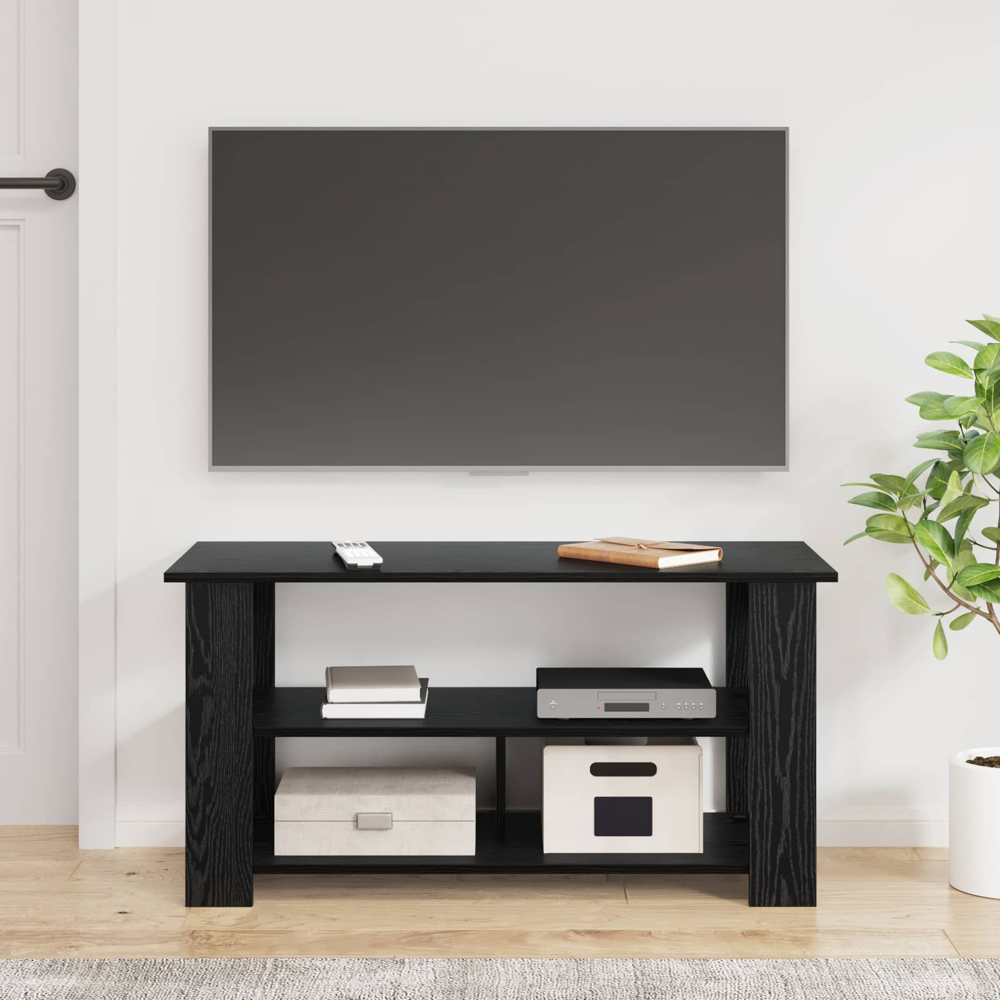 vidaXL 3 Shelf Black Oak TV Stand Image 4