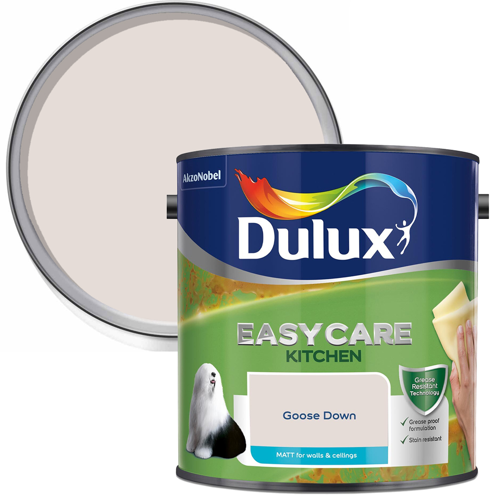 Dulux Easycare Kitchen Goose Down Matt Emulsion Paint 2.5L Image 1