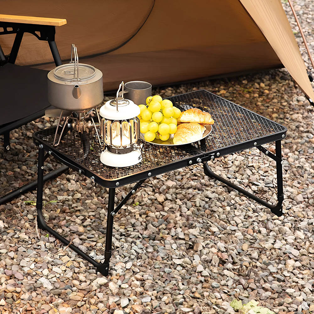 Living and Home Black Mesh Portable BBQ Platform Table Image 2