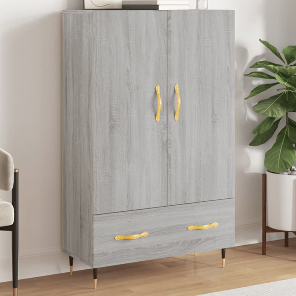 vidaXL 2 Door Single Drawer Grey Sonoma Highboard Image 1