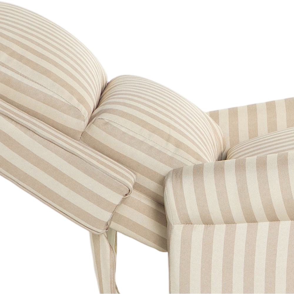 Living and Home Light Brown Striped Wingback Recliner Armchair with Adjustable Backrest and Footrest Image 5