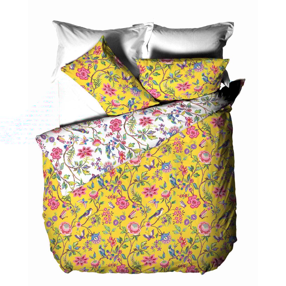 furn. Pomelo Tropical King Size Yellow Duvet Set Image 4