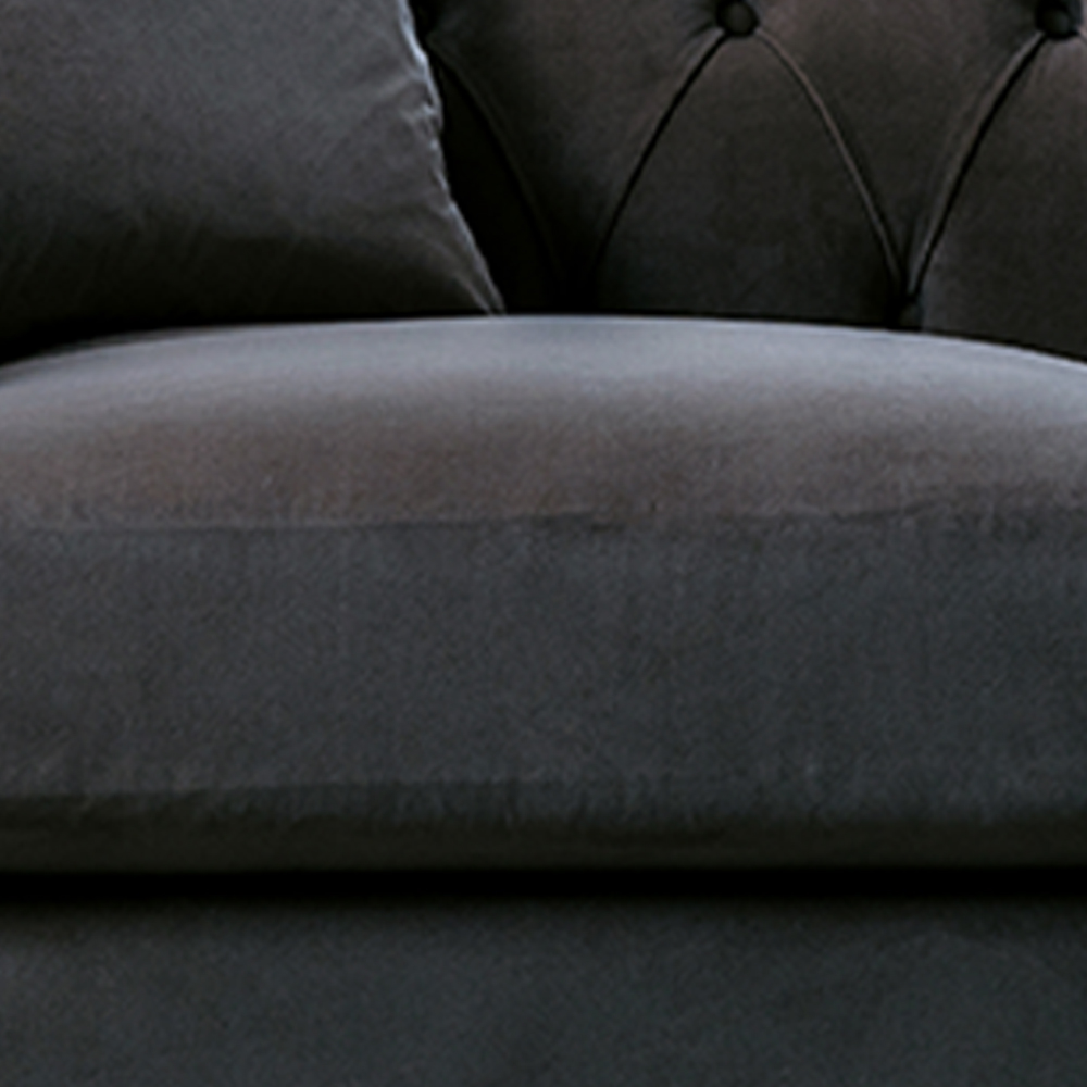 Elsie Chesterfield Midnight Blue Plush Velvet Armchair Image 3