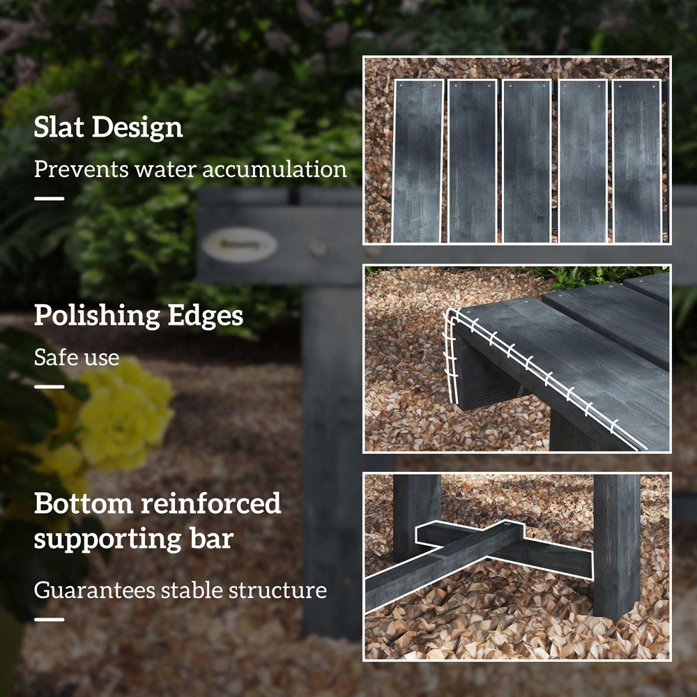 Outsunny 2 Seater Grey Outdoor Garden Loveseat Image 6